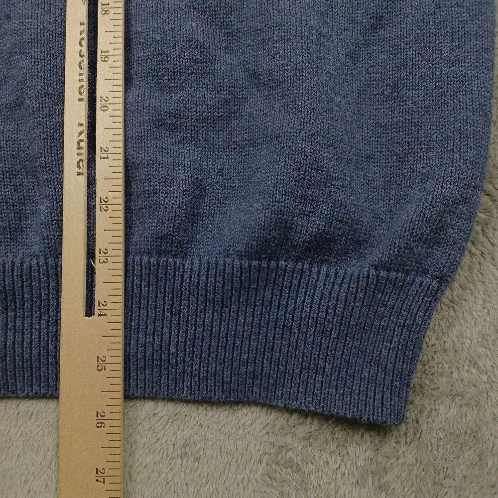 J Crew Sweater Mens Medium Blue Knit 1/4 Zip Slim Fit Pullover Preppy